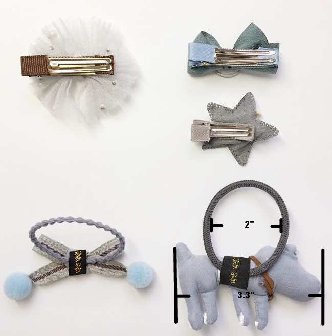 Handmade 5 Pieces Hair Accessory Kids Gift Set, Blue Dog by Peterson Housewares & Artwares
