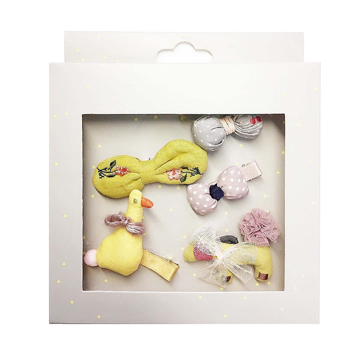 Handmade 5 Pieces Hair Accessory Kids Gift Set, Yellow Duck by Peterson Housewares & Artwares