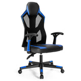 Gaming Chair with Adjustable Mesh Back-Blue