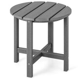 18 Inch Round Weather-Resistant Adirondack Side Table-Gray