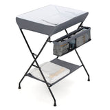 Baby Storage Folding Diaper Changing Table-Gray