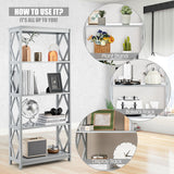 5-Tier Modern Freestanding Bookcase with Open Shelves-Gray