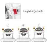 Adjustable Height Removable Folding Portable Baby Walker-Gray