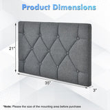 Upholstered Wall Mounted Headboard with Tufted Button Linen Fabric