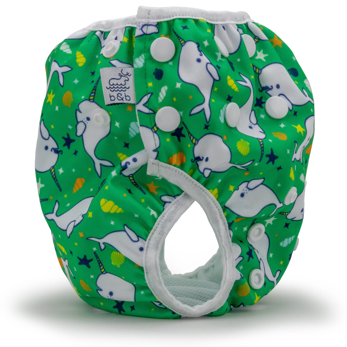 Narwhals 0-3 years Nageuret  Swim Diaper (Green) by Beau & Belle Littles
