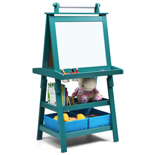 3 in 1 Double-Sided Storage Art Easel-Green