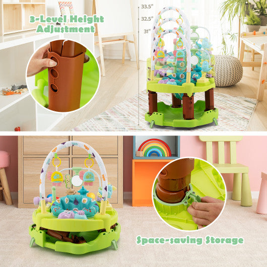 3-in-1 Baby Activity Center with 3-position for 0-24 Months-Green