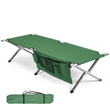Folding Camping Cot Heavy-duty Camp Bed with Carry Bag-Green
