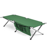 Folding Camping Cot Heavy-duty Camp Bed with Carry Bag-Green