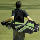 Golf Stand Cart Bag with 6-Way Divider Carry Pockets-Green