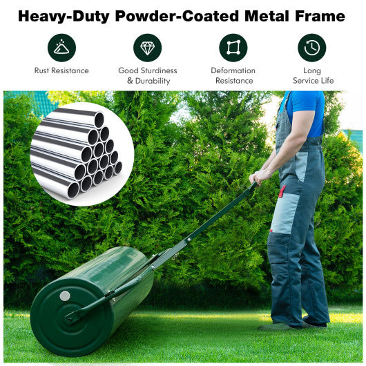 39 Inch Wide Push/Tow Lawn Roller-Green
