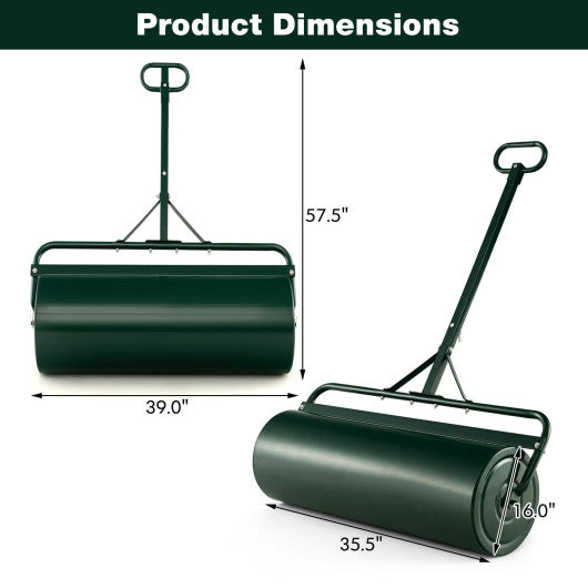 39 Inch Wide Push/Tow Lawn Roller-Green