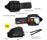 Bike Bag Rear Rack Pannier w/ Waterproof Cover-17L by Happy EBikes