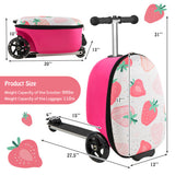 Hardshell Ride-on Suitcase Scooter with LED Flashing Wheels-Pink