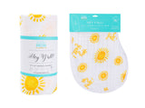 Gift Set: Hey Y'all Baby Muslin Swaddle Blanket and Burp Cloth/Bib Combo by Little Hometown