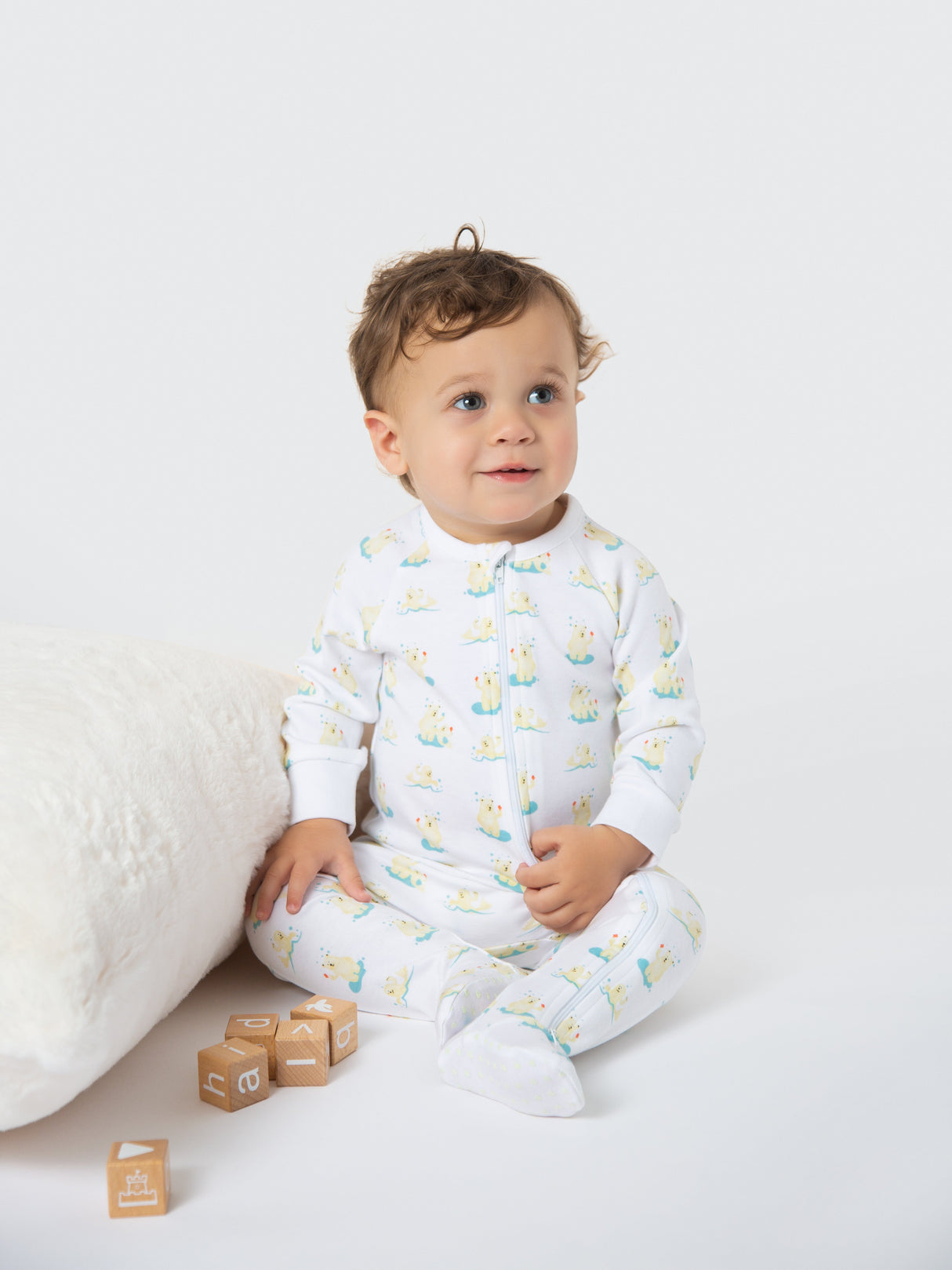 Organic Cotton Footed Sleeper - Polar Express by Little Moy