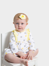 Organic Cotton Ruffled Dress - Yellow Polka by Little Moy