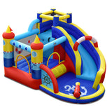 Inflatable Bounce Castle with Slide Climbing Wall and 450W Blower