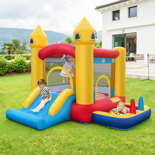 Inflatable Bounce House with 480W Blower and Ocean Balls for Yard