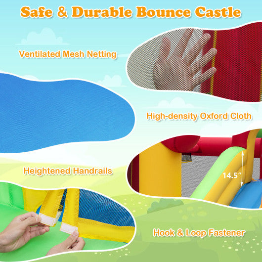 Inflatable Bounce House with Ocean Balls and 735W Air Blower