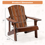 Kid's Adirondack Chair with High Backrest and Arm Rest-Coffee