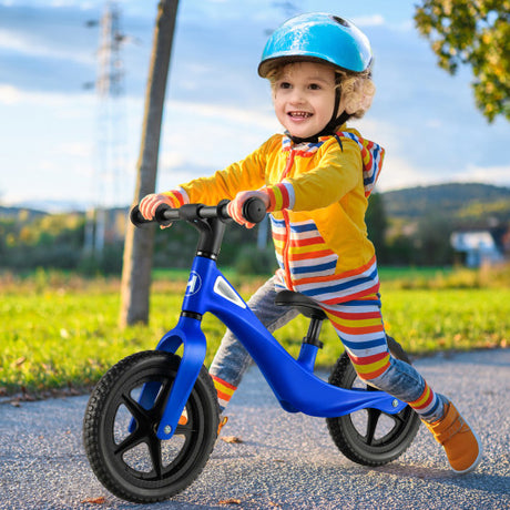 Kids Balance Bike with Rotatable Handlebar and Adjustable Seat Height-Blue