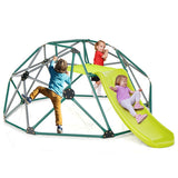 Kids Climbing Dome with Slide and Fabric Cushion for Garden Yard-Green