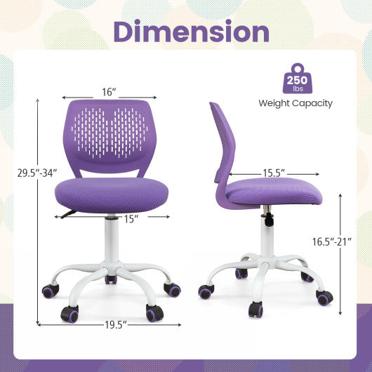 Ergonomic Children Study Chair with Adjustable Height-Purple