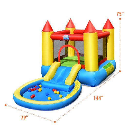 Inflatable Kids Slide Bounce House with 550w Blower