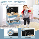 Kids Play Tool Workbench Set with 61 Pcs Tool and Parts Set-Blue