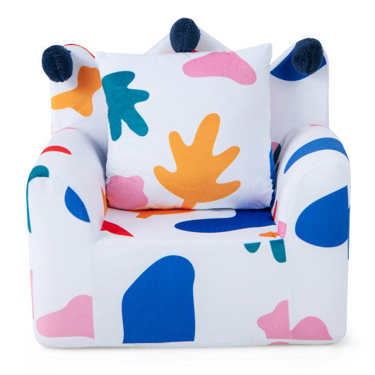 High-density Padding Kids Sofa with Armrest and Extra Pilow-Multicolor