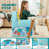 Kids Armchair with Plush Velvet Cover and Soft Sponge Filling-Blue