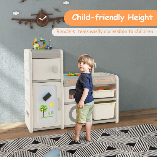 Multipurpose Toy Chest and Bookshelf with Magnetic Whiteboard-Gray