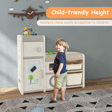 Multipurpose Toy Chest and Bookshelf with Magnetic Whiteboard-Gray