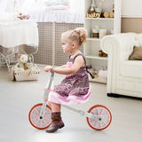 4-in-1 Kids Trike Bike with Adjustable Parent Push Handle and Seat Height-Pink
