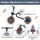 4-in-1 Kids Trike Bike with Adjustable Parent Push Handle and Seat Height-Navy