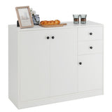 Modern Buffet Sideboard with 2 Pull-out Drawers and Adjustable Shelf for Kitchen-White