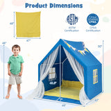 48 x 42 x 50 Inch Large Play Tent with Washable Cotton Mat Holiday Birthday Gift for Kids-Blue