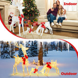 3 Pieces Lighted Reindeer Family Set with 230 LED Lights Stakes