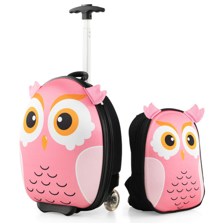 Lightweight and Portable Rolling Suitcase for Children-Pink