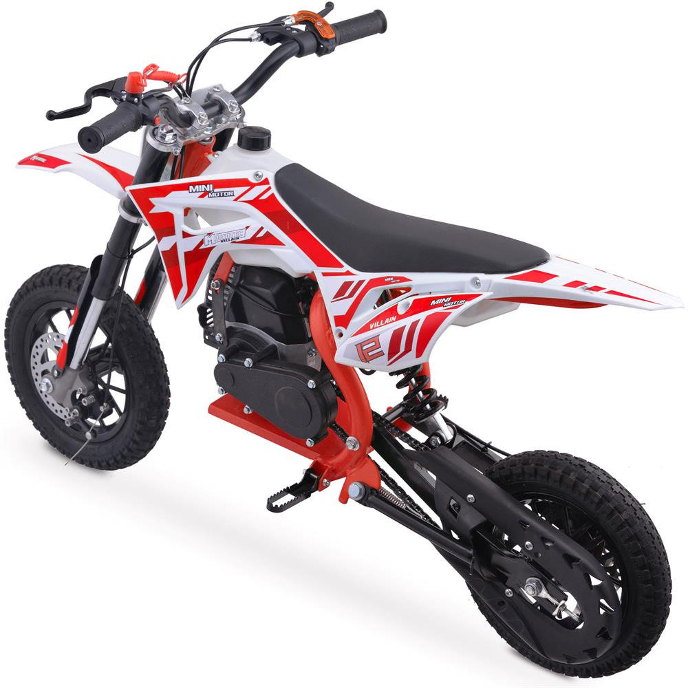 MotoTec Villain 52cc 2-Stroke Kids Gas Dirt Bike Red