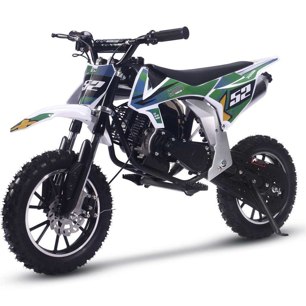 MotoTec Warrior 52cc 2-Stroke Kids Gas Dirt Bike Green