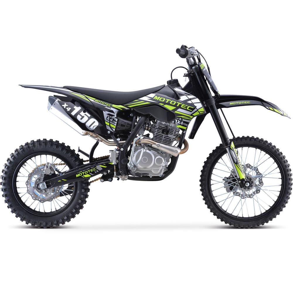 MotoTec X4 150cc 4-Stroke Gas Dirt Bike Black