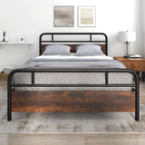 Twin/Full/Queen Size Bed Frame with Industrial Headboard-Queen Size