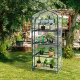 Mini Greenhouse with PVC Cover 4-Tier Portable Warm House