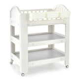 Mobile Diaper Changing Station with Storage Shelves and Boxes-Beige