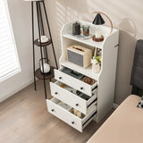 Modern Storage Dresser with Anti-toppling Device-White
