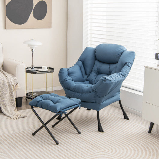 Navy chair and best sale footstool