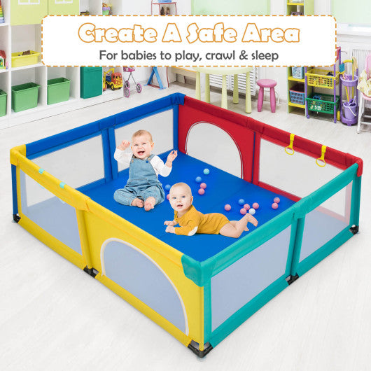 Large Infant Baby Playpen Safety Play Center Yard with 50 Ocean Balls-Color