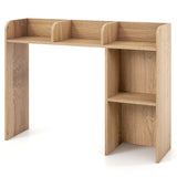 3-Tier Multipurpose Desk Bookshelf with 4 Shelves-Natural